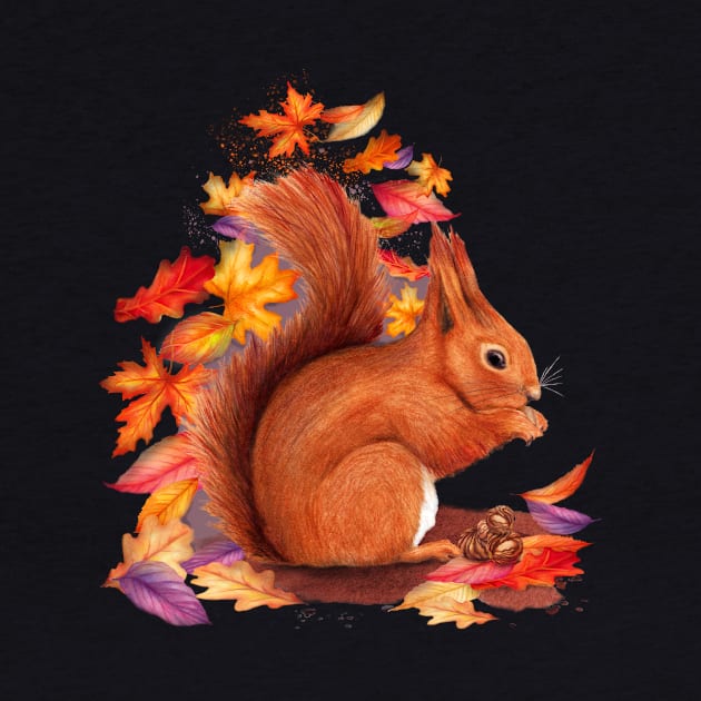 Cute Red Squirrel Watercolour by AmandaDilworth